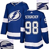 Lightning #98 Sergachev Blue With Special Glittery Logo Adidas Jersey,baseball caps,new era cap wholesale,wholesale hats